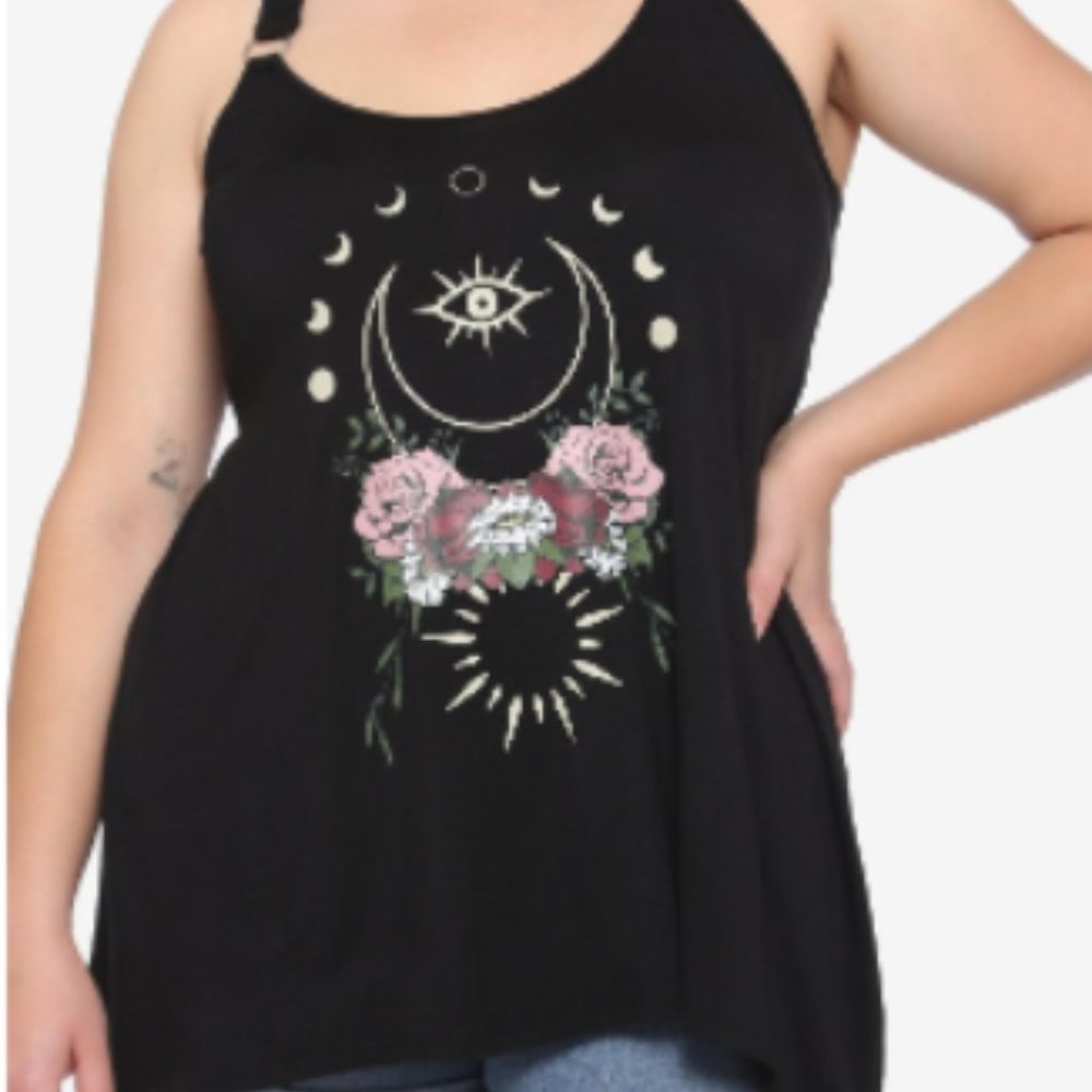 Hot Topic Floral Moon O-Ring Strap Shark Bite Girls Tank Top Plus Size 3